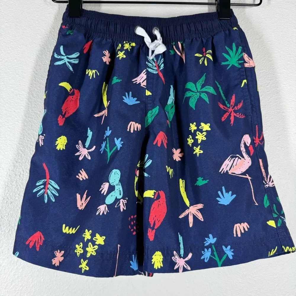 Hanna Andersson Boys Swim Trunks Bundle Tropical Boats Flamingo Size 110-120 6/7
